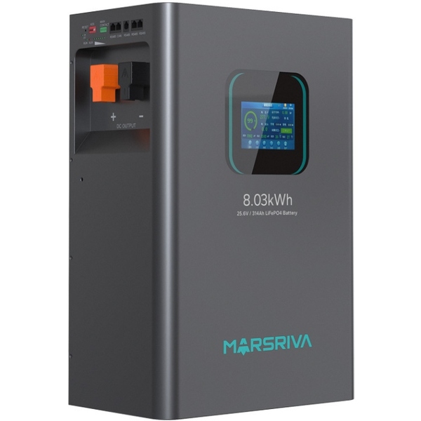 Акумуляторна батарея Marsriva LiFePO4, 25.6V/314Ah, 8.03kWh, Підлогове або настінне