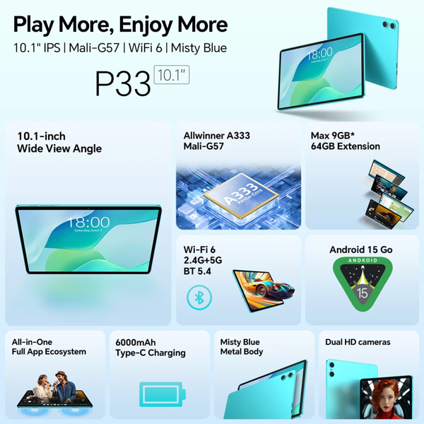 Планшет Teclast P33 KIT 3/64GB Blue (6940709688045)