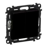 Перемикач 2-х клавішний Legrand Valena Life, 10AX, 250V, автоматичні клеми, матовий чорний