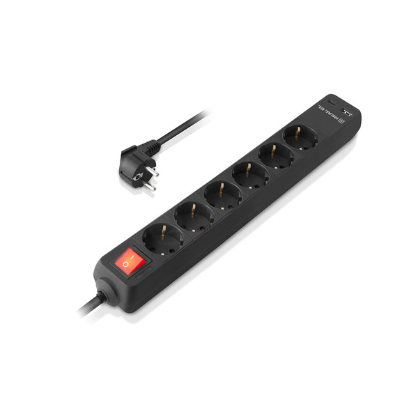 Сетевой фильтр REAL-EL RS-Protect 605 3 м Black (EL122300041)