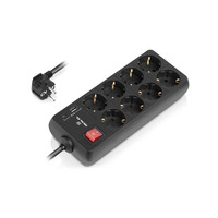 Мережевий фільтр REAL-EL RS-Protect 805 1.8 м Black (EL122300042)