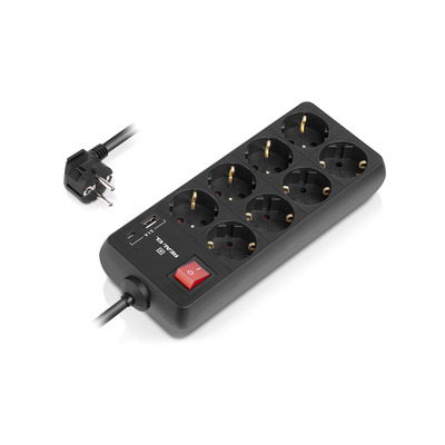 Мережевий фільтр REAL-EL RS-Protect 805 1.8 м Black (EL122300042)