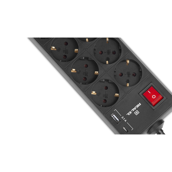 USB-хаб REAL-EL CQ-415 Space Grey