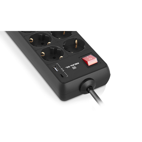 USB-хаб REAL-EL CQ-415 Space Grey