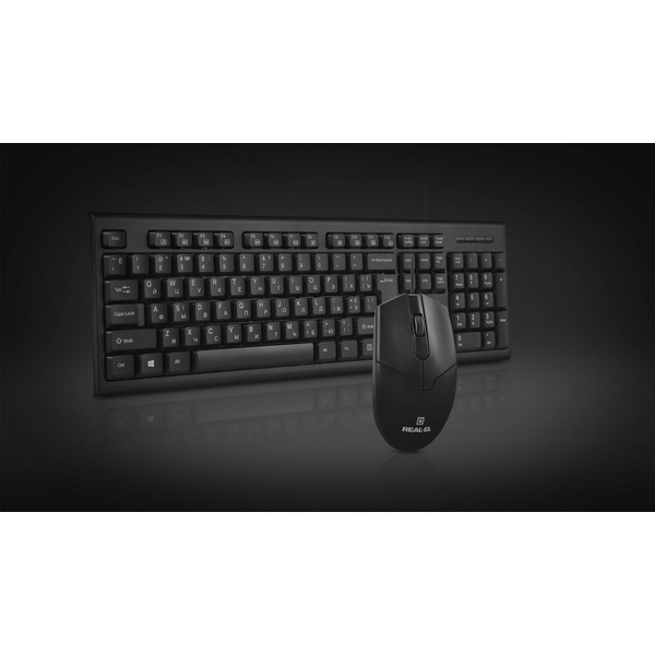 Комплект (клавиатура, мышь) REAL-EL Kit 511 Black