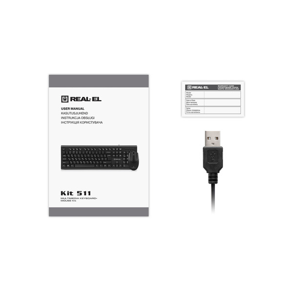 Комплект (клавиатура, мышь) REAL-EL Kit 511 Black