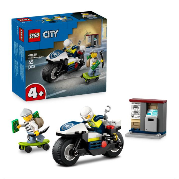 Конструктор LEGO City Переслідування на поліцейському мотоциклі 60455