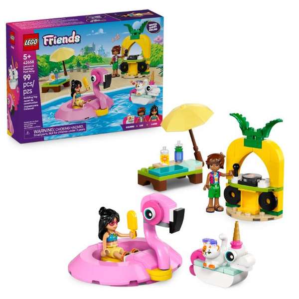Конструктор LEGO Friends Вечірка єдинорога та фламінго біля басейну 42658