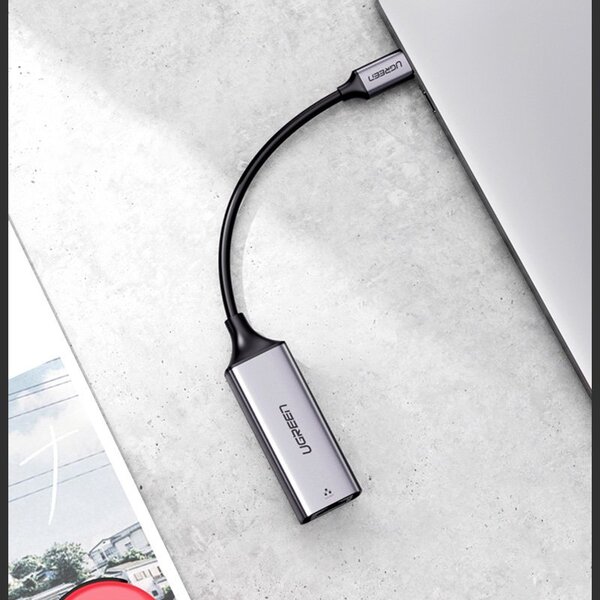 Перехідник USB 3.1 Type-C --> Ethernet RJ45 1000 Mb CM199 UGREEN Косм. Сірий