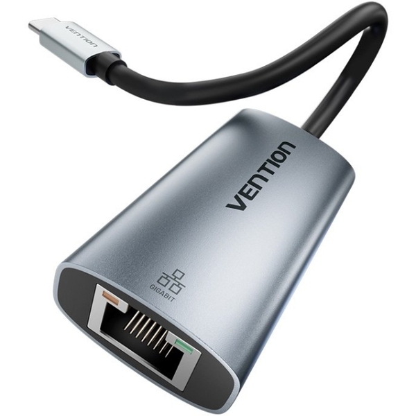 Перехідник USB Type-C--> Ethernet RJ45 1000Mb чорний Aluminum Alloy Type Vention