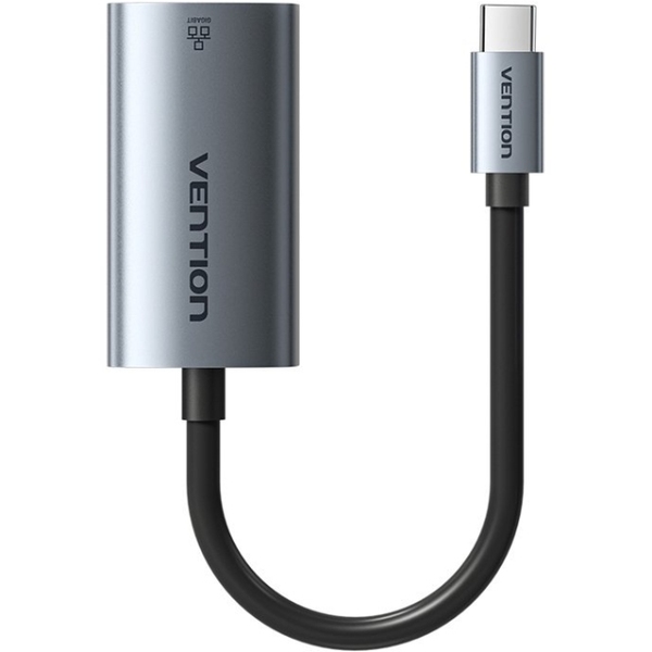 Перехідник USB Type-C--> Ethernet RJ45 1000Mb чорний Aluminum Alloy Type Vention