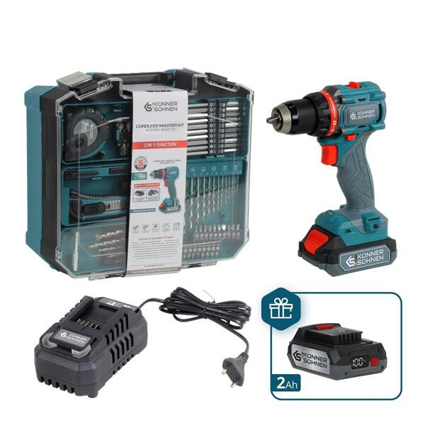 Аккумуляторная дрель-шуруповерт Konner&Sohnen KS ID20V-60 KIT 74