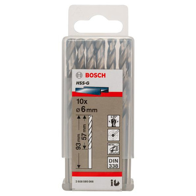 Свердло Bosch Professional HSS-G 6 по металу, 6мм, 10шт 2.608.595.066