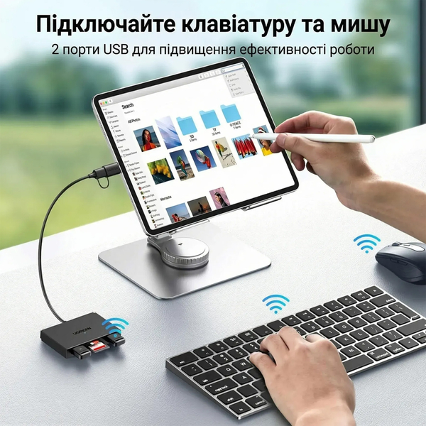 Картридер UGREEN Card Reader USB 3.0 4 в 1 OTG USB-C/USB-A SD/TF 4-in-1 CM812 (45167)