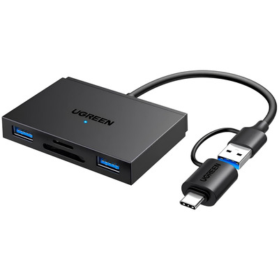 Картридер UGREEN Card Reader USB 3.0 4 в 1 OTG USB-C/USB-A SD/TF 4-in-1 CM812 (45167)