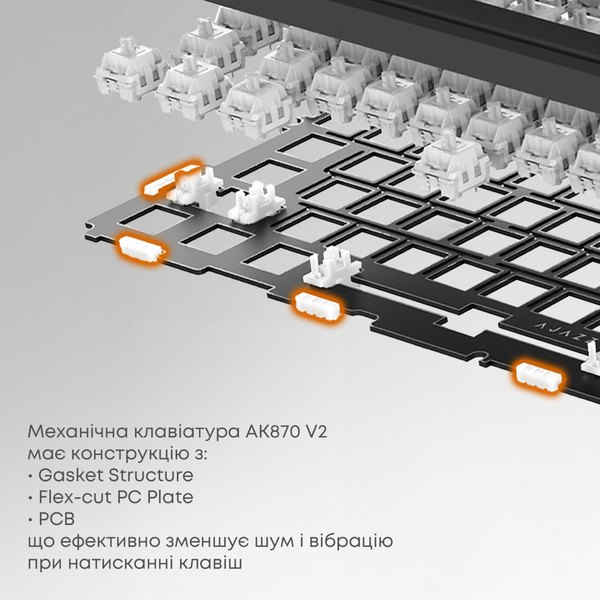 Клавиатура Ajazz AK870 V2 Flying Fish Switch Black USB-C (AK870-V2-FF-BGY)