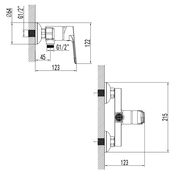 Змішувач для душа Corso Marmore DB-1D138C