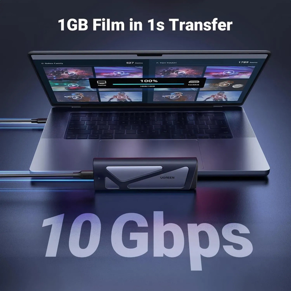 Кишеня для SSD M.2 USB3.2 Gen2 UGREEN CM767 Gray (15813)