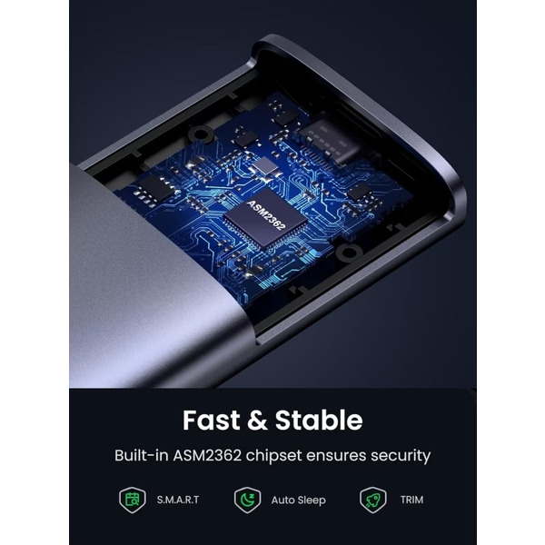 Кишеня для SSD M.2 USB3.2 Gen2 UGREEN CM767 Grey (35267)