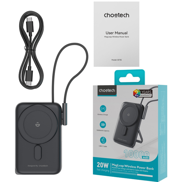 Зовнішній акумулятор (Power Bank) Choetech Magnetic B735-CCBK