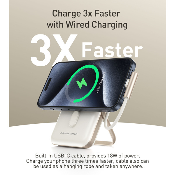 Зовнішній акумулятор (Power Bank) Choetech Magnetic B735-CCWH