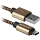 Кабель Defender USB09-03T PRO USB(AM)Type-C, 1m Gold (87812)