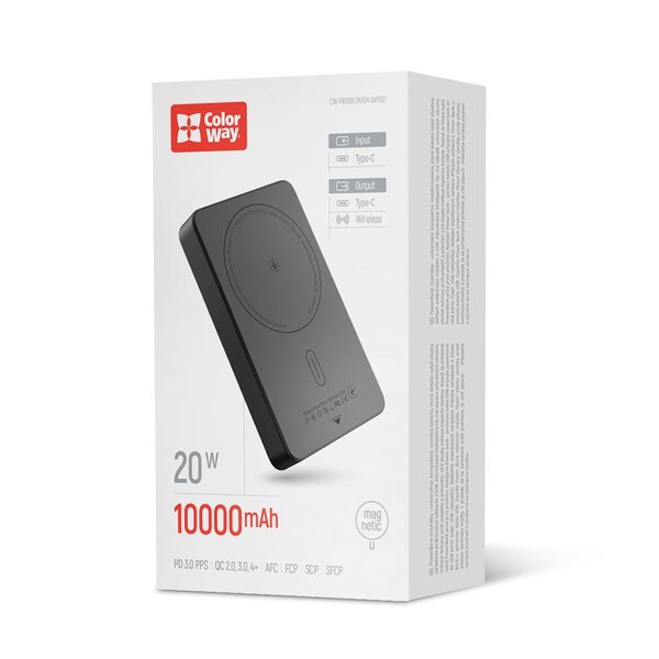 Зовнішній акумулятор (Power Bank) ColorWay CW-PB100LPA1BK-WPDD