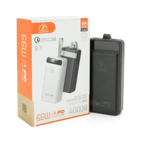 Зовнішній акумулятор (Power Bank) LIONPATTON L45, 40000mAh