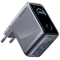 Мережевий зарядний пристрій Anker GaNPrime Charger 160W, 3xUSB-C PD3.1 w Display Silver