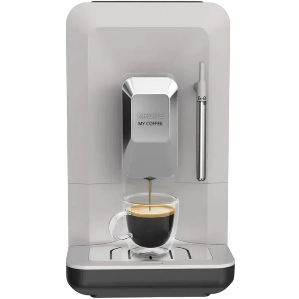 Кавомашина Krups My Coffee+ 1.5л, зерно, ОLED дисплей, авторецептів - 3, метал, сірий