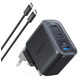 Мережевий зарядний пристрій Anker Charger - 70W, 2xUSB-C PD & 1xUSB-A Black