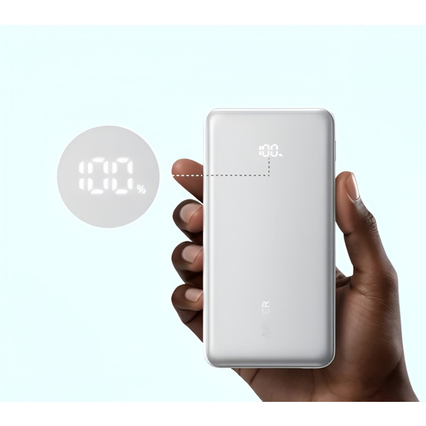 Портативний зарядний пристрій Anker - 20000 mAh 22.5W Built-In USB-C Cable White