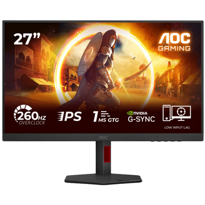 Монiтор TFT AOC 27" 27G4ZR IPS FHD 300nit 260Hz(OC) 2*HDMI DP Pivot G-Sync Black