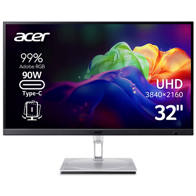 Монiтор TFT ACER 27" PE270KL1smiqpruzx (UM.HP0EE.101) IPS 4K 72Hz HDMI DP USB-C Pivot USB hub MM Silver