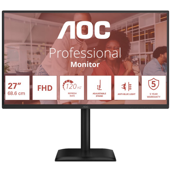 Монiтор 27" AOC 27E4U Black