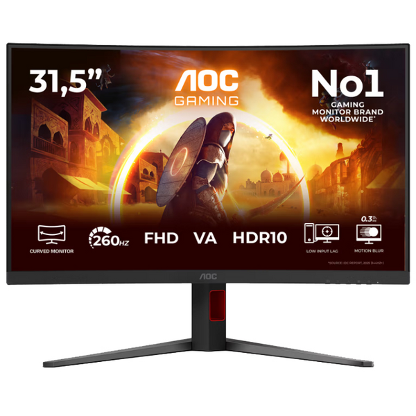 Монiтор 31.5" AOC C32G4Z Black/Red