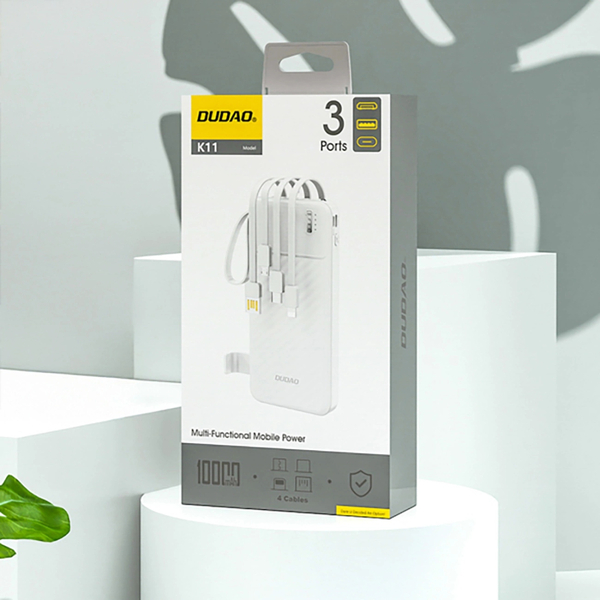 Акумулятор універсальний Dudao K11 10000mAh White (6977196681860)
