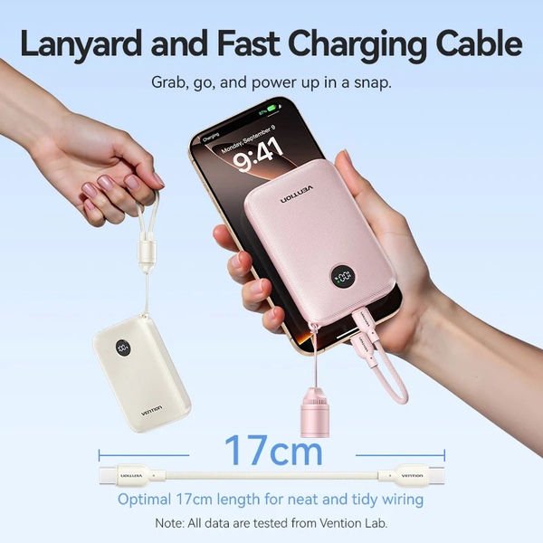 Акумулятор універсальний Vention 10000mAh 22.5W Pink (FKAP0-C)