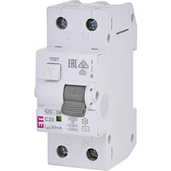 Дифавтомат ЕТІ KZS-2M C 20/0.03 10kA
