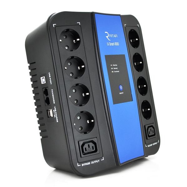 Лінійно-інтерактивний ДБЖ Ritar U-Smart-1000 600W (RS628U)