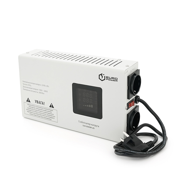 Стабілізатор напруги Europower SLIM-2000SBR LED    