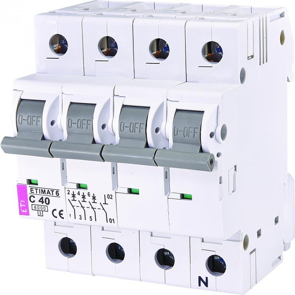 Автоматичний вимикач ETI ETIMAT 6 3p+N C 40А (6 kA)