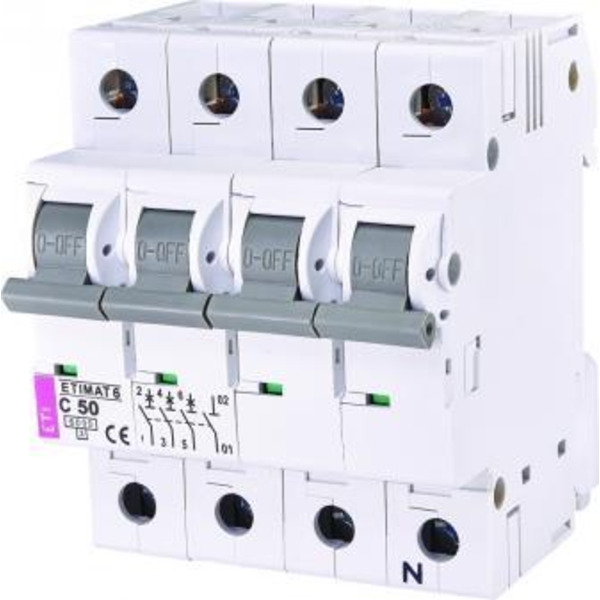 Автоматичний вимикач ETI ETIMAT 6 3p+N C 50А (6 kA)