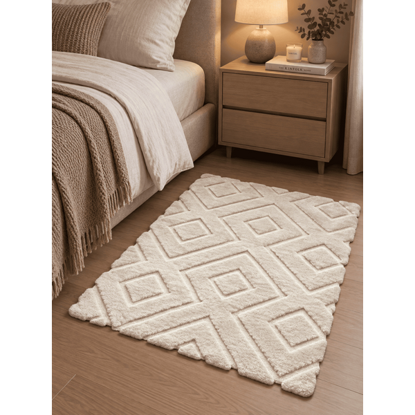 Килимок для ванної кімнати Soho 60х80 см Rhombus Ivory 