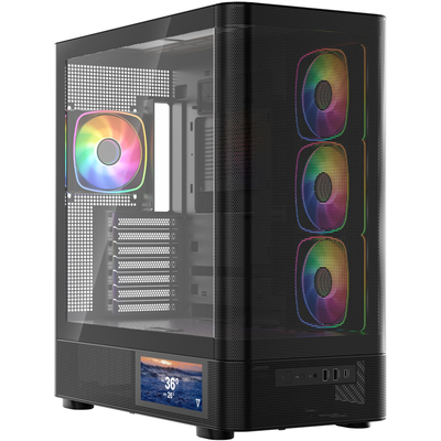 Корпус Modecom Volcano AQ400 ARGB Black б/БЖ (MC-A-AQ400-4FA-B)