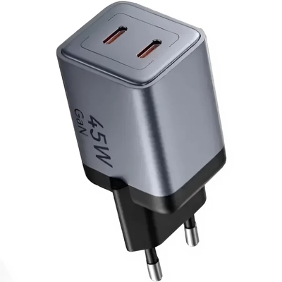 Мережевий зарядний пристрій Vention PD45W Gray + кабель Type-C (TZ-FCDH0-EU)