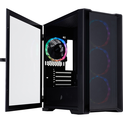 Корпус 1stPlayer T4-G-BK-4FS7 Black
