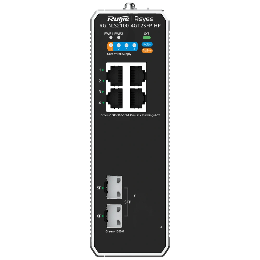 Комутатор 4 порти керований Ruijie Reyee RG-NIS2100-4GT2SFP-HP PoE++