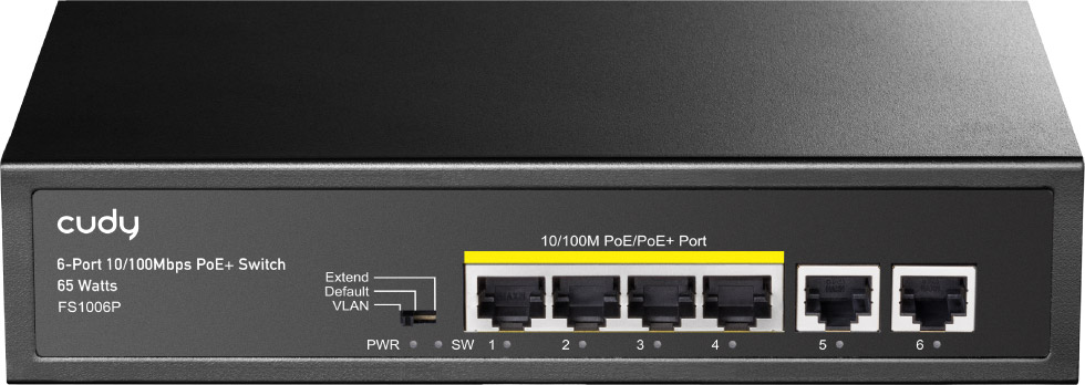 Комутатор Cudy FS1006P, 6-Port 10/100M PoE+Switch 60W