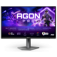 Монітор TFT 27 AOC AG276QZD2, QD-OLED QHD 2K, 240Гц, 0,03мс, 2xHDMI, 2xDP, USB-hub, HAS, Pivot, чорно-сірий